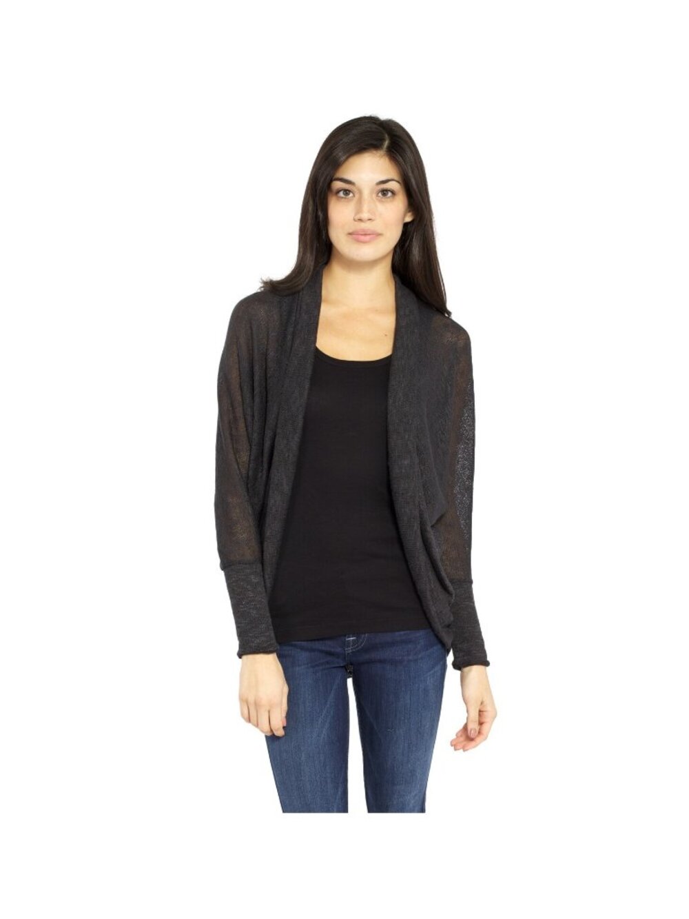 Splendid Cocoon Cardigan Black Charcoal Dropped Shoulder STIE6239 NWT XL